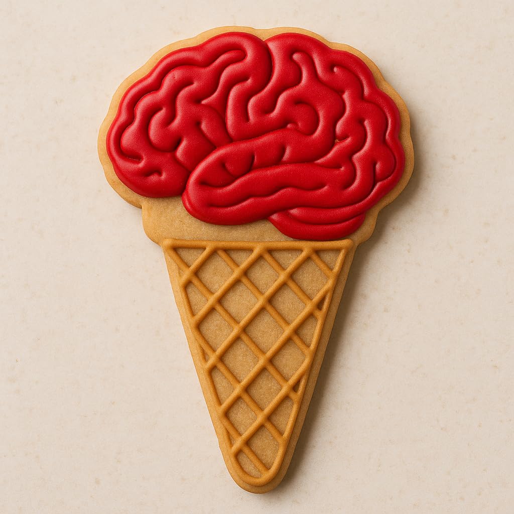 Brain Freeze Ice Cream Cookie Cutter - 4x2.27", Unique Halloween or Science-Themed Treat Mold (Random Color)