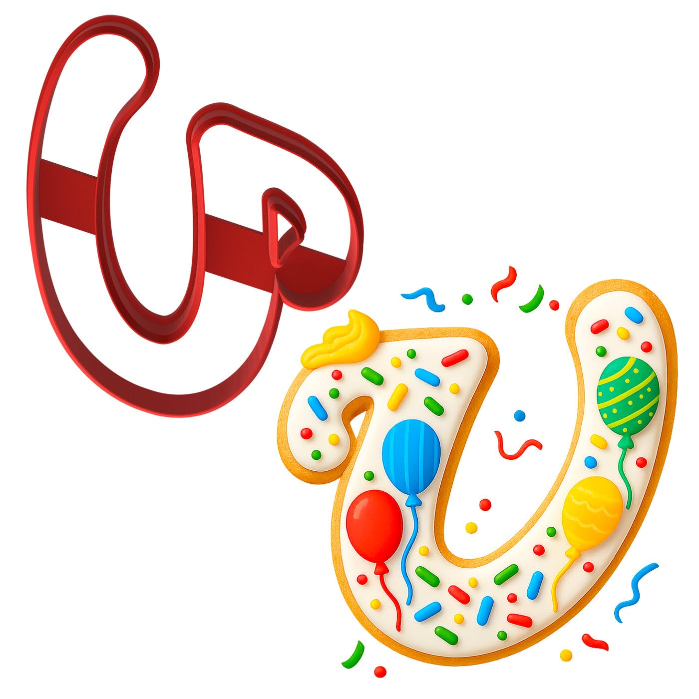 Fancy Cursive Letter Cookie Cutter - 4" Tall Alphabet Baking Mold (Random Color)