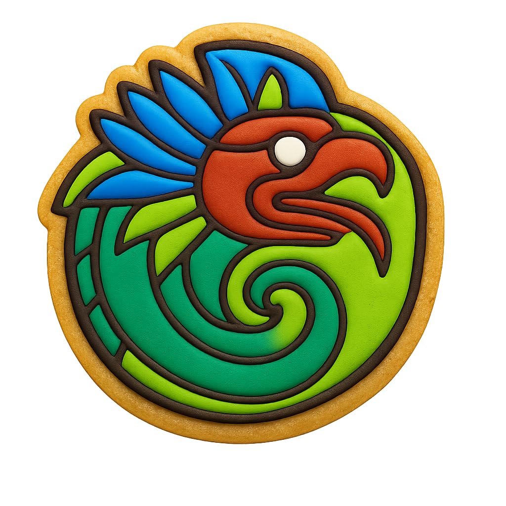 Aztec Quetzalcoatl Emblem Cookie Cutter - 4x3.75" Premium Baking Tool