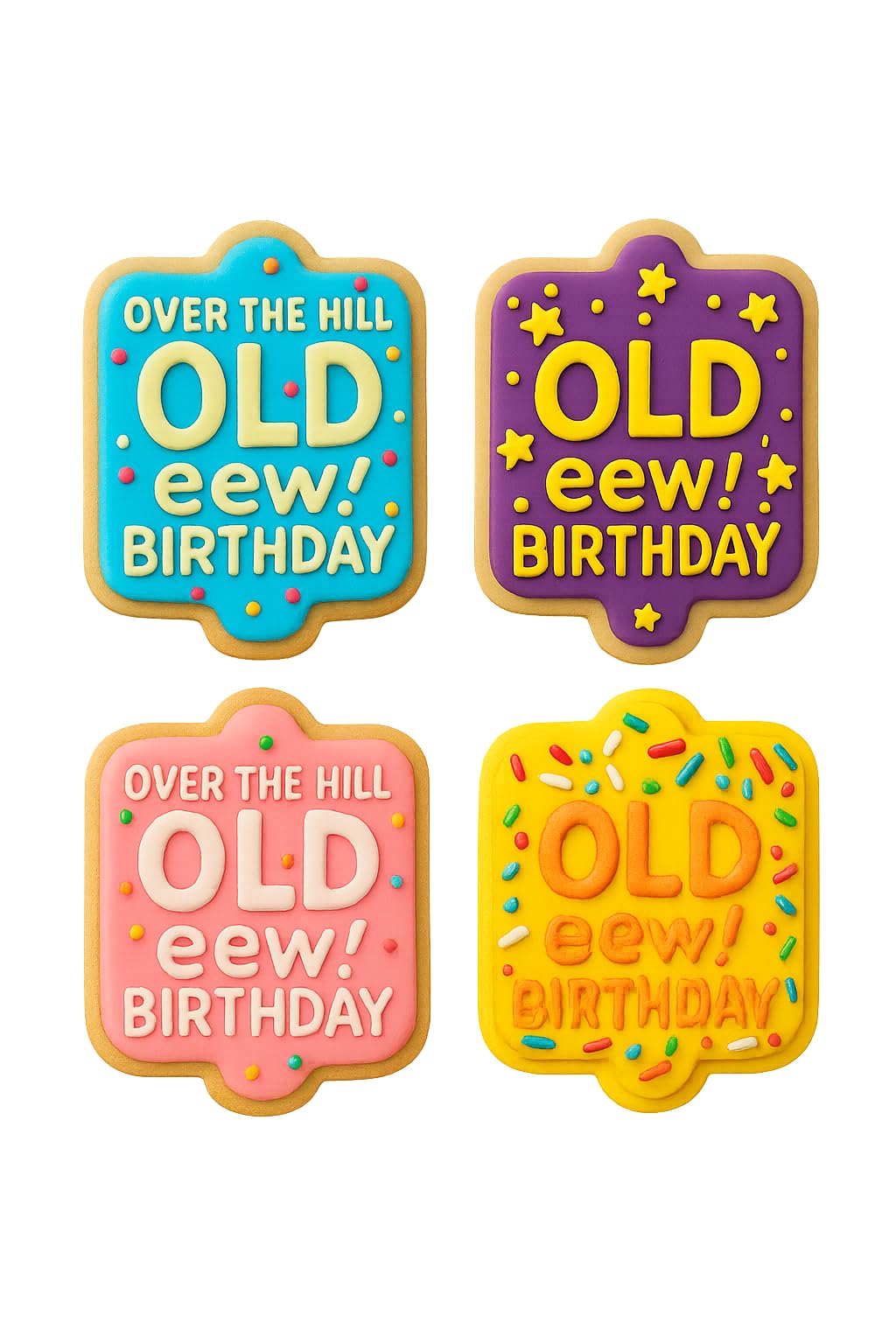 Mighty Gadget Over the Hill Novelty Cookie Cutter & Stamp - 4x3.2" Humorous Shape for Celebration Baking (Random Color)