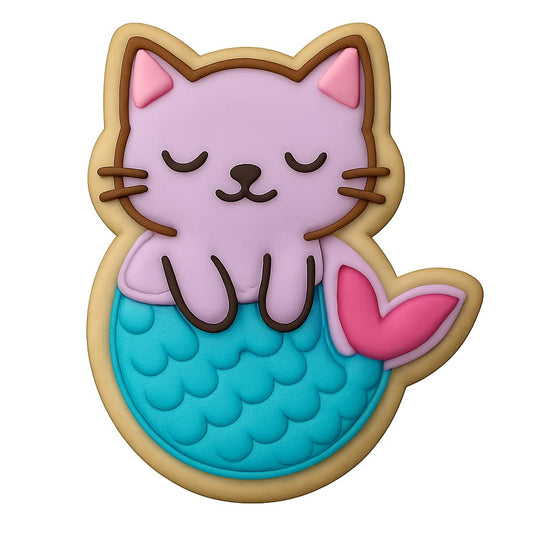Mermaid Kitten Cookie Cutter - 2.8x4" Fun Baking Party Design