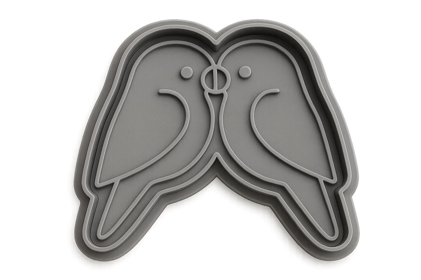 Heartfelt Lovebirds Cookie Cutter - 4x3.1" Quality Baking Tool