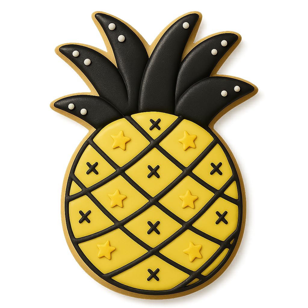 Mighty Gadget Detailed Pineapple Cookie Cutter & Stamp - 4x2.4" (Random Color), Perfect for Hawaiian Parties