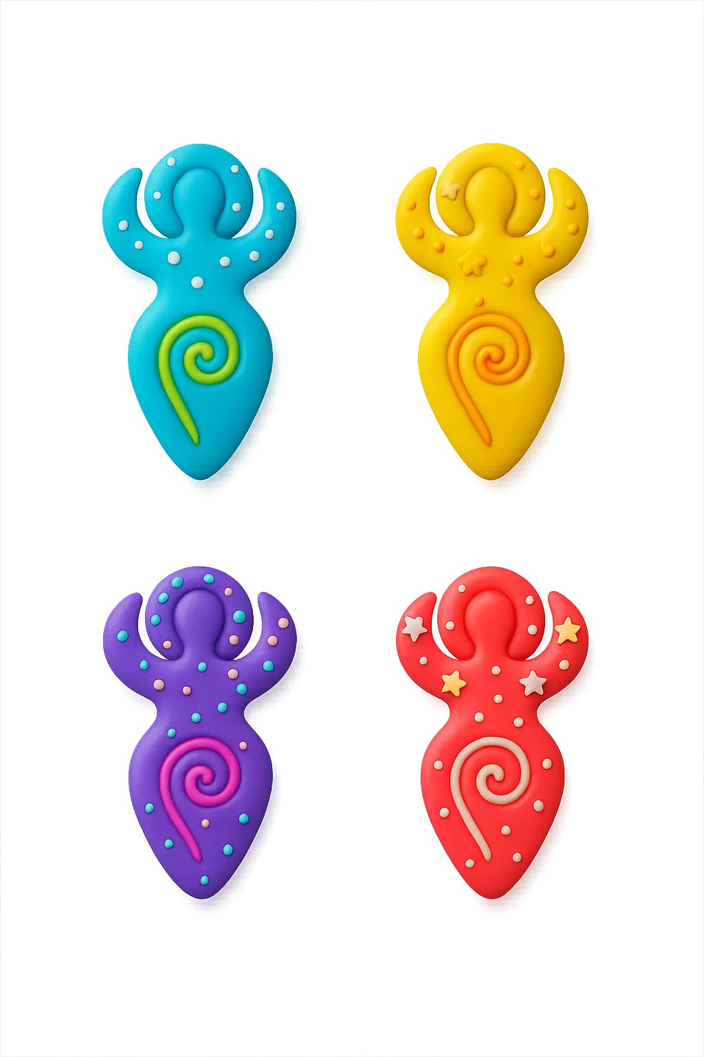 Mighty Gadget Spiral Goddess Cookie Cutter & Stamp - 4x2.5" Whimsical Design for Mystical Baking (Random Color)