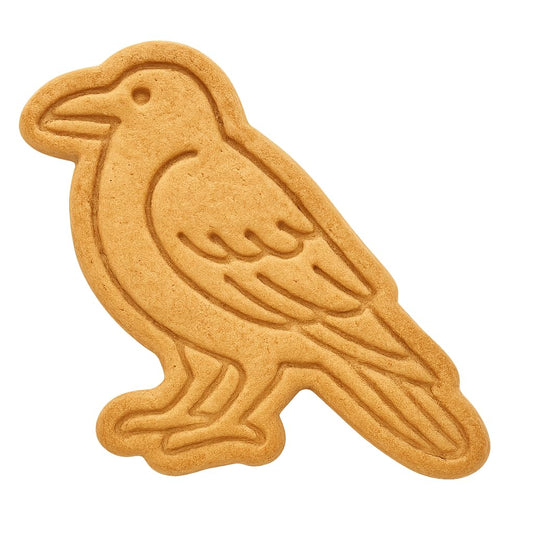 Raven Bird Cookie Cutter & Stamp 4x2.5" for Baking & Fondant Clay Embosser