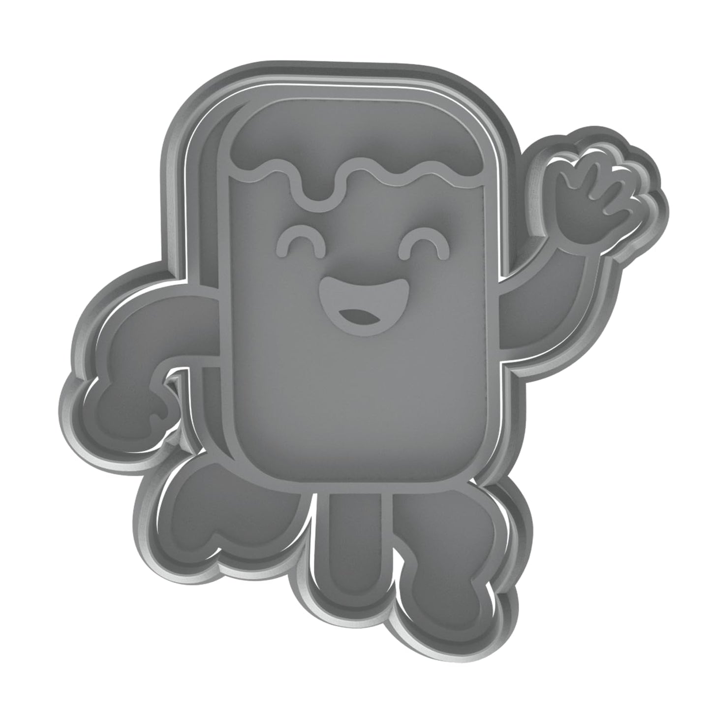 Happy Dancing Popsicle Cookie Cutter & Stamp 4x3.6" for Baking & Fondant Clay