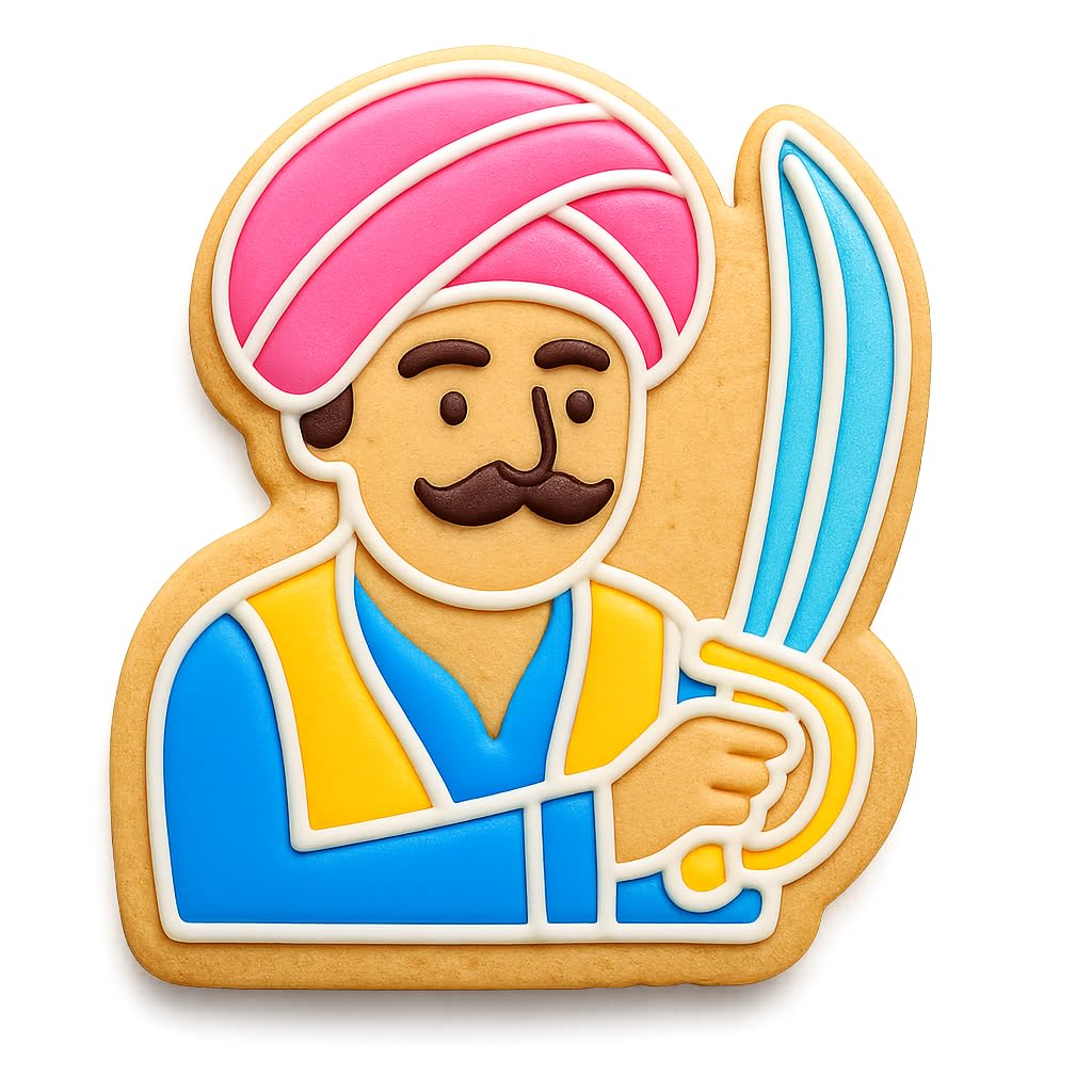 Ali Baba Holding Sword Cookie Cutter - 4x3.5" Creative Adventure Baking Fun