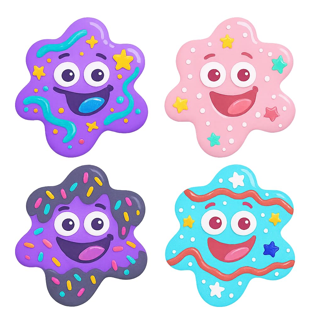 Wiggly SpaceBlob Cookie Cutter & Stamp 4x4" for Baking & Fondant Clay Embosser