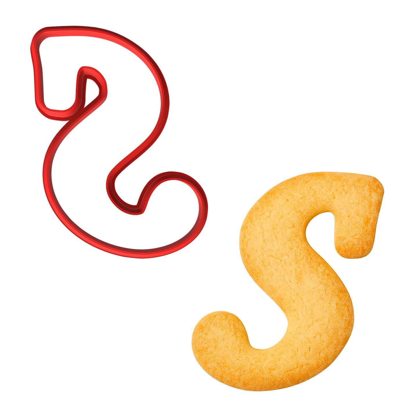 Fancy Cursive Letter Cookie Cutter - 4" Tall Alphabet Baking Mold (Random Color)