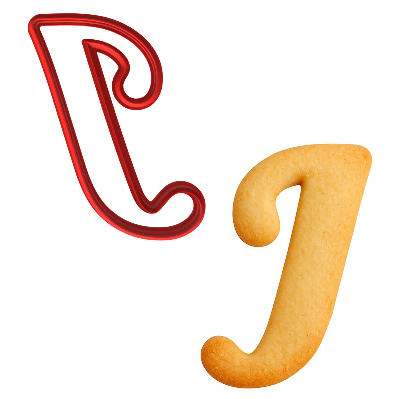 Fancy Cursive Letter Cookie Cutter - 4" Tall Alphabet Baking Mold (Random Color)