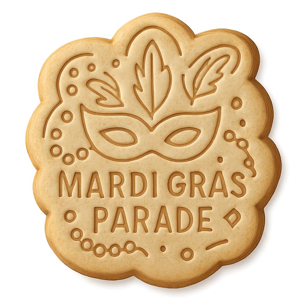 Mardi Gras Parade Mask Cookie Cutter - 4x4" Fun Party Baking Design Set
