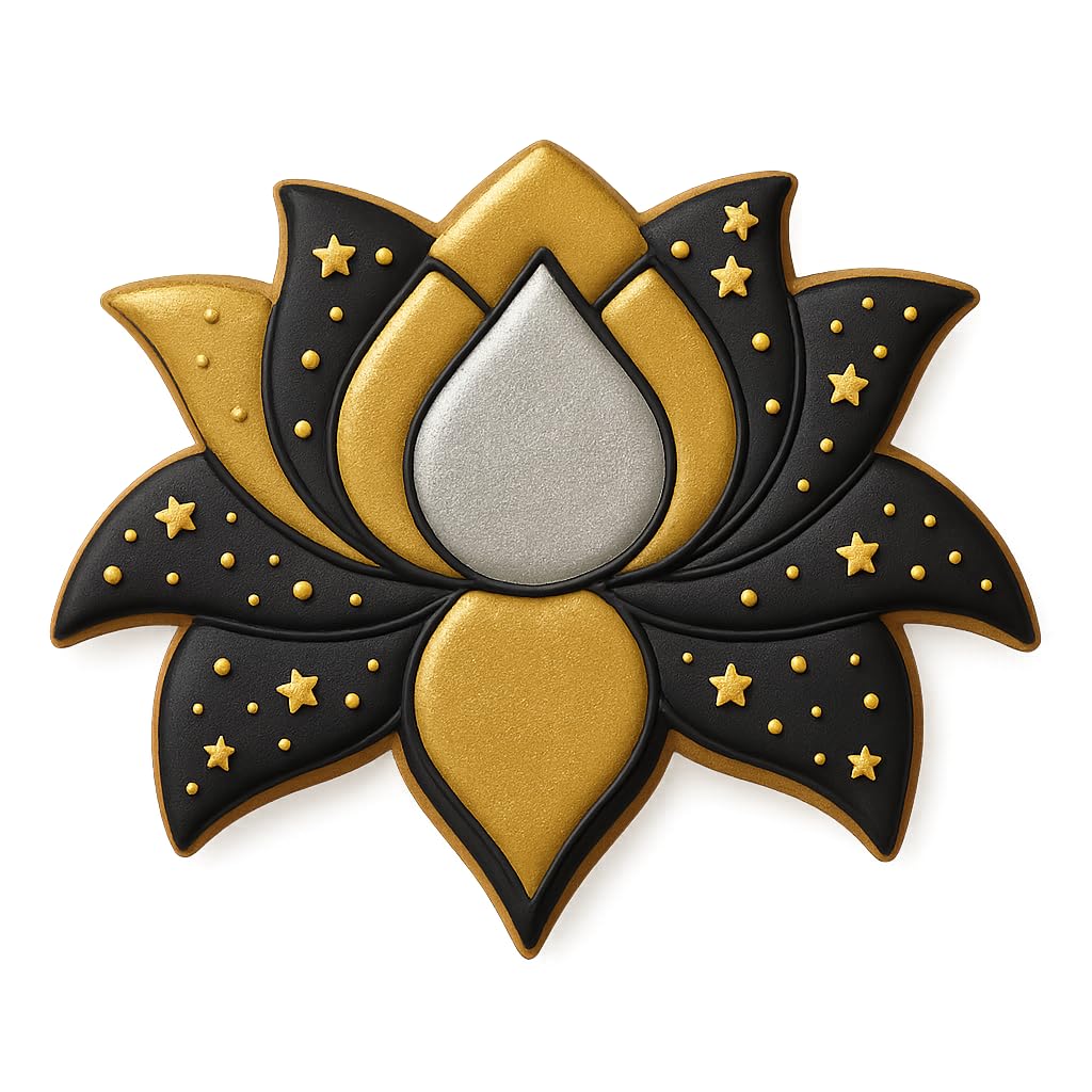 Detailed Lotus Blossom Cookie Cutter & Stamp - 4x3", Floral-Themed Baking & Fondant Tool