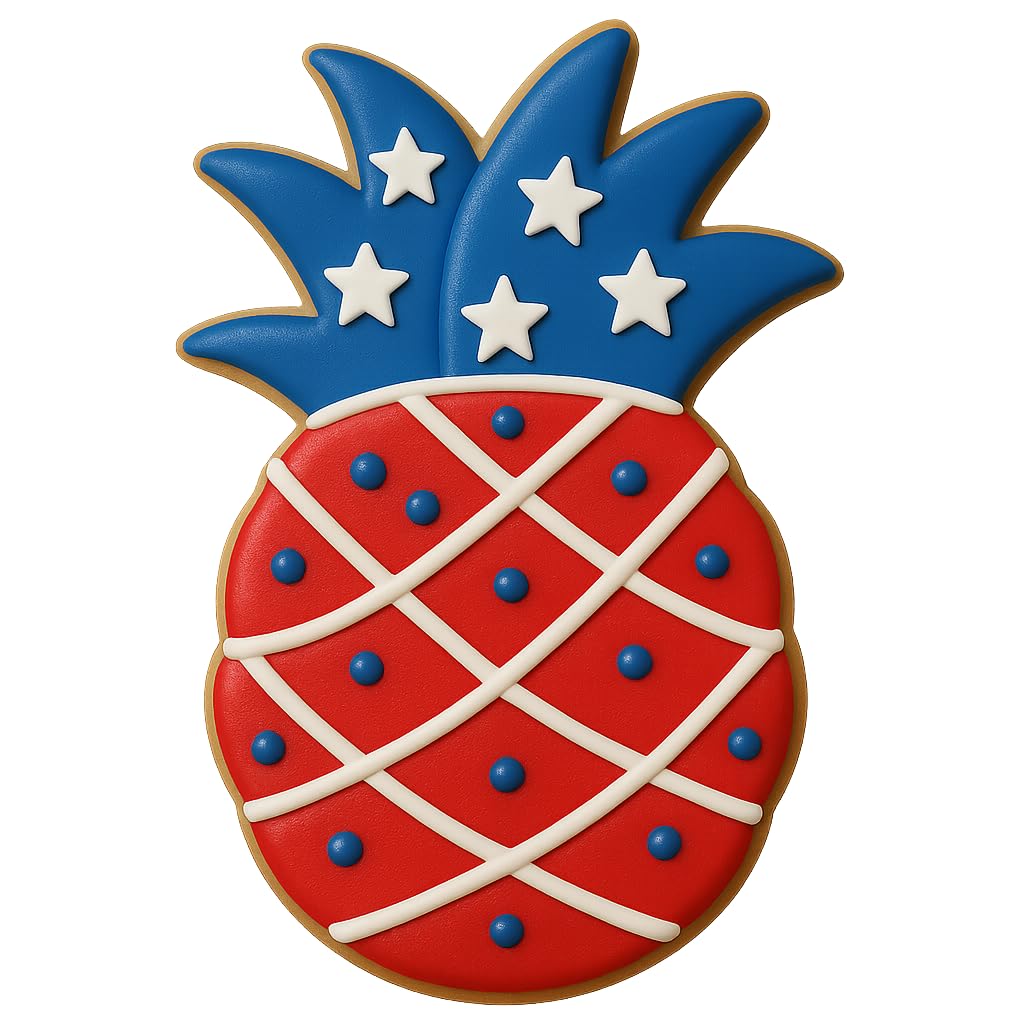 Mighty Gadget Detailed Pineapple Cookie Cutter & Stamp - 4x2.4" (Random Color), Perfect for Hawaiian Parties