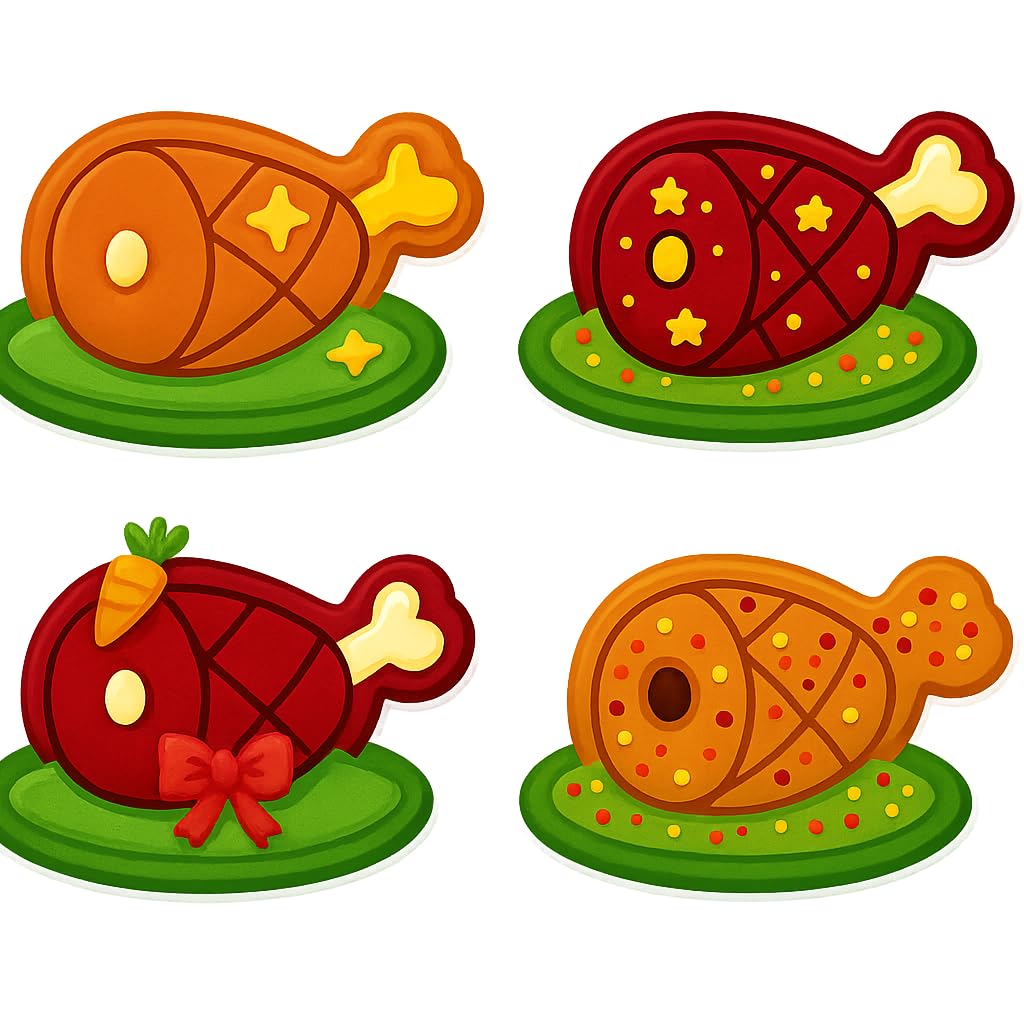 Thanksgiving Ham Cookie Cutter - 4x2.69" Creative Baking Fun Design