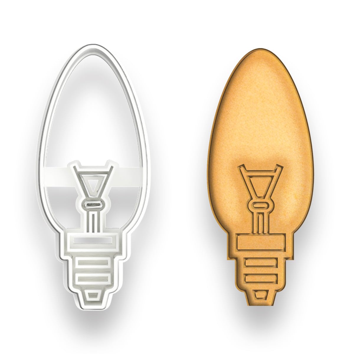 Christmas Light Cookie Cutter 4x1.6" for Baking Fondant Clay Gifts Kitchen