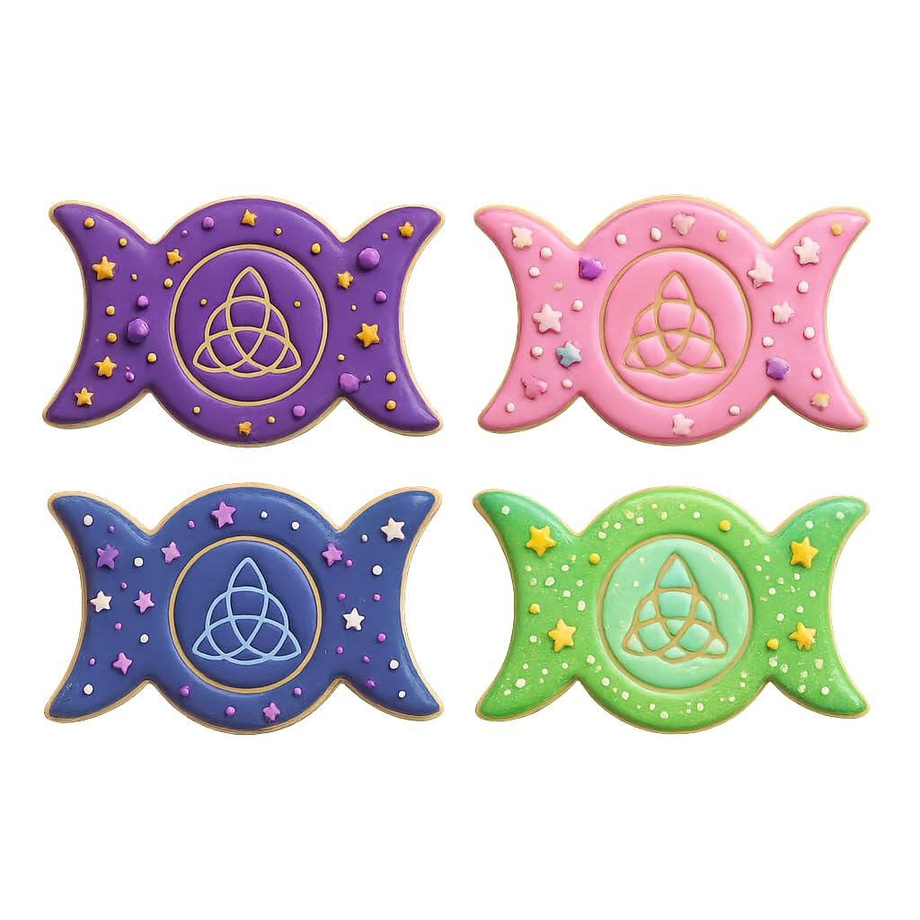 Mighty Gadget Triple Goddess Triquetra Cookie Cutter & Stamp - 4x2.2" Mystical Design for Spiritual Baking (Random Color)