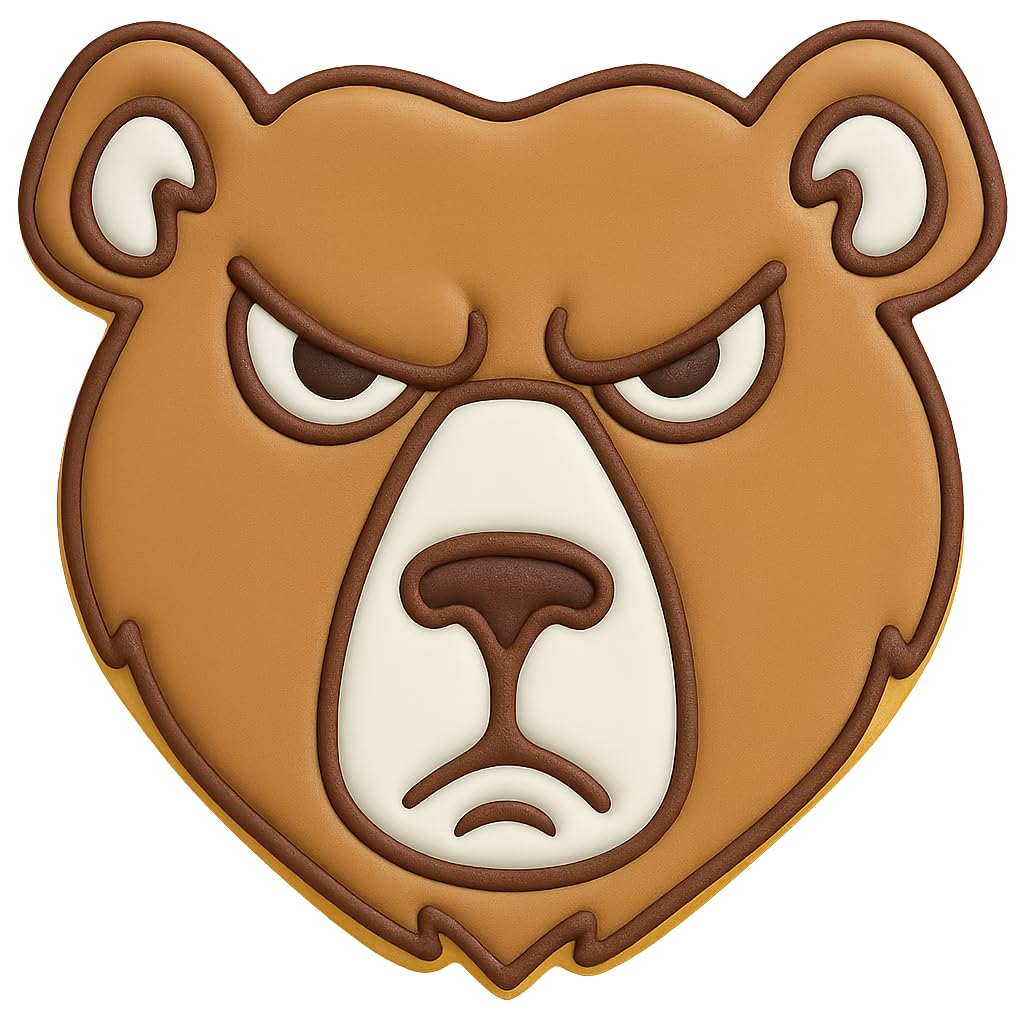 Angry Bear Cookie Cutter & Stamp 4x3.73" for Baking Fondant Clay Embosser Gifts