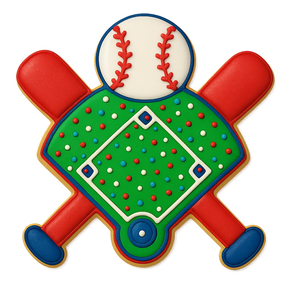 Baseball Field Cookie Cutter & Stamp 4x3.46" for Baking & Fondant Clay Embosser