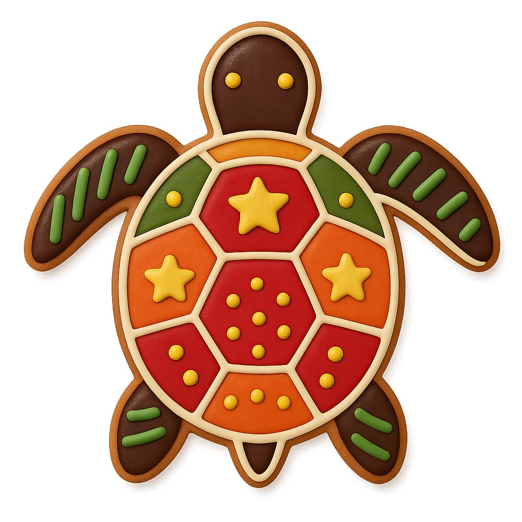 Ocean Turtle Cookie Cutter & Stamp Trio – 3 Sizes (4", 3", 2") – Beach-Themed Baking & Fondant Set (Random Color)