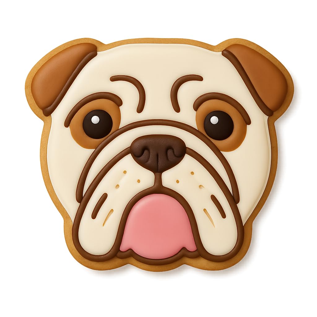 Bulldog Face Cookie Cutter & Stamp 4x3.5" for Baking Fondant Clay Embosser