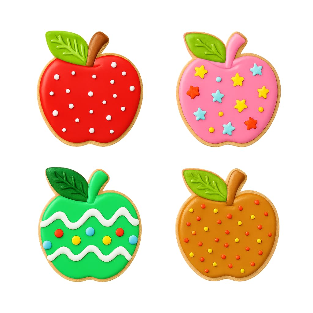 Apple Cookie Cutter & Stamp 4x3.5" for Baking Fondant Clay Embosser Gifts