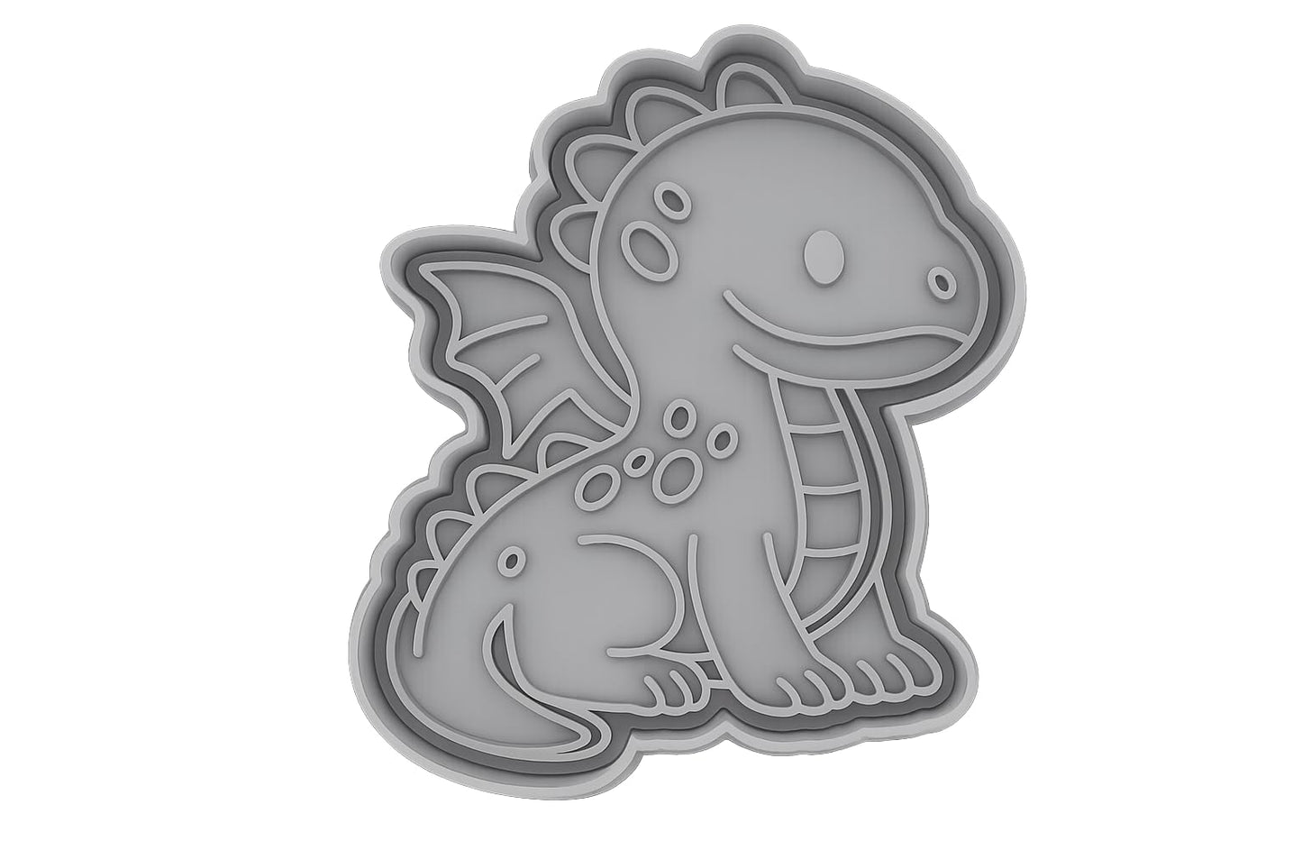 Glistening Scale Dragon Cookie Cutter - 4x3.1" Fun Party Kitchen Baking