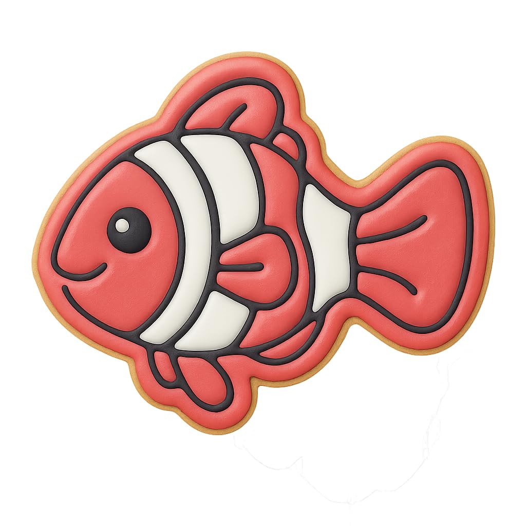 Clown Fish Cookie Cutter - 4x3.35" Fun Kids Party Baking Kitchen Tool