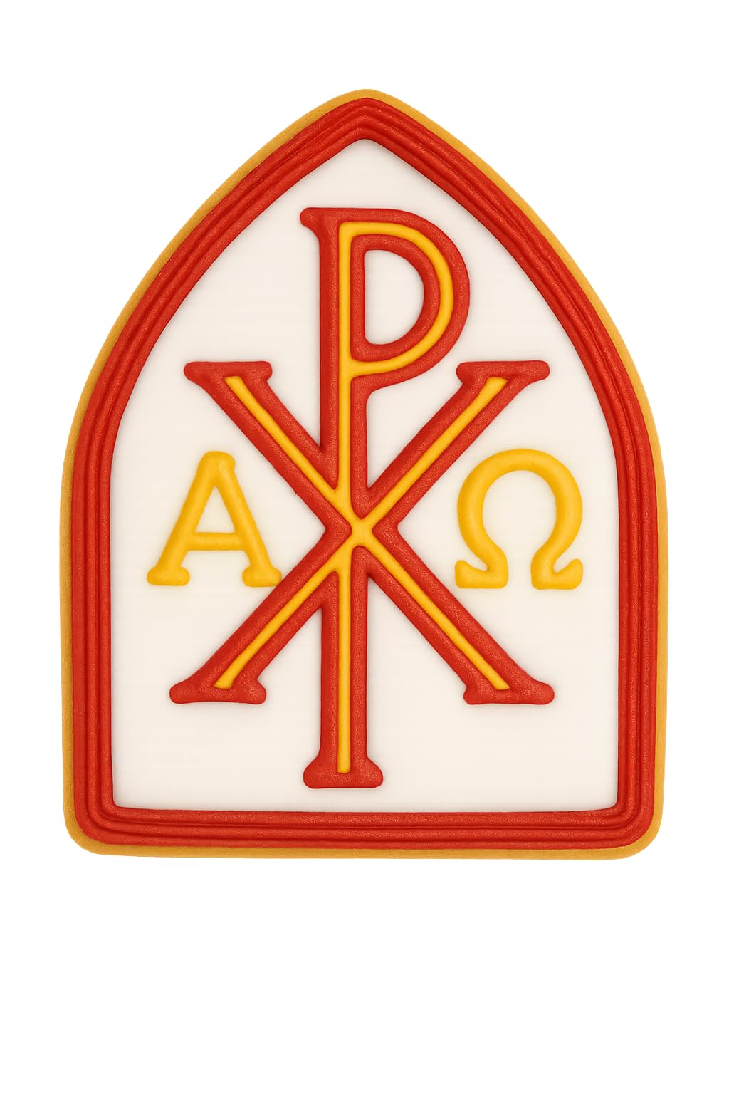 Chi-Rho Alpha Omega Cookie Cutter Style 2 - 4x3" Religious Baking Design