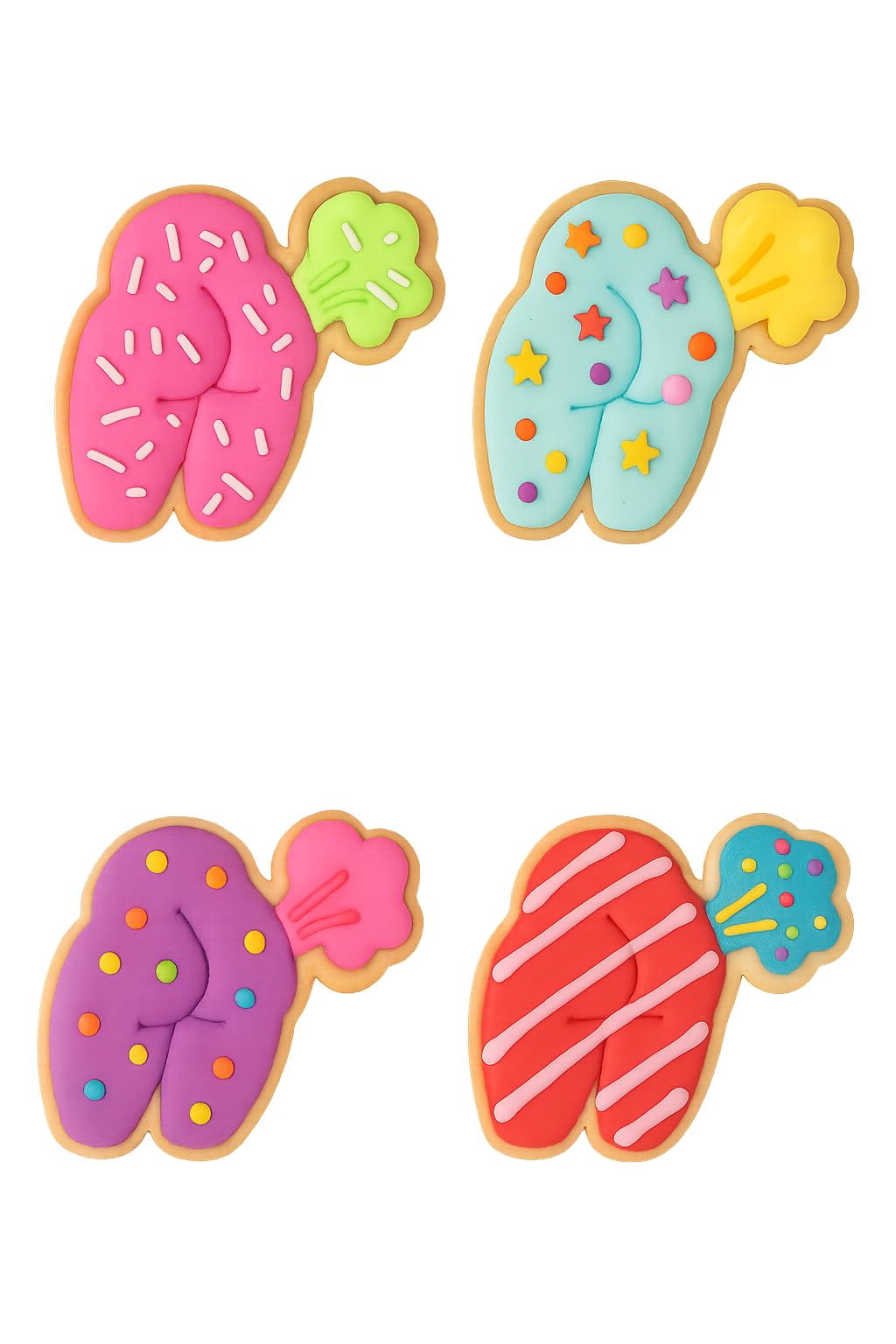 Comic Fart Cookie Cutter & Stamp 4x3.5" for Baking Fondant Clay Embosser Gifts