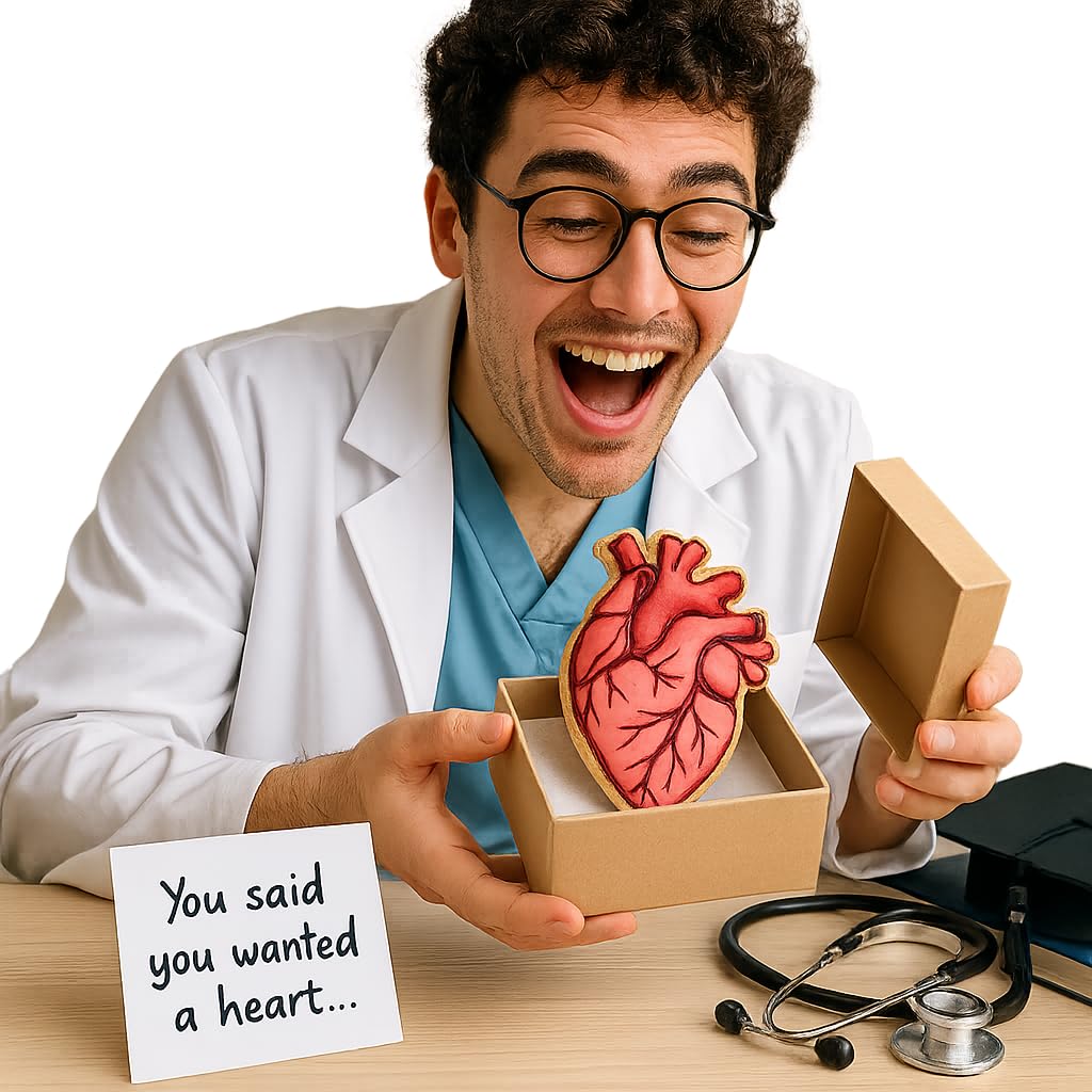 Mighty Gadget Anatomical Human Heart Cookie Cutter & Stamp - 4x3.48", Realistic Medical Design for Science Lovers (Random Color)