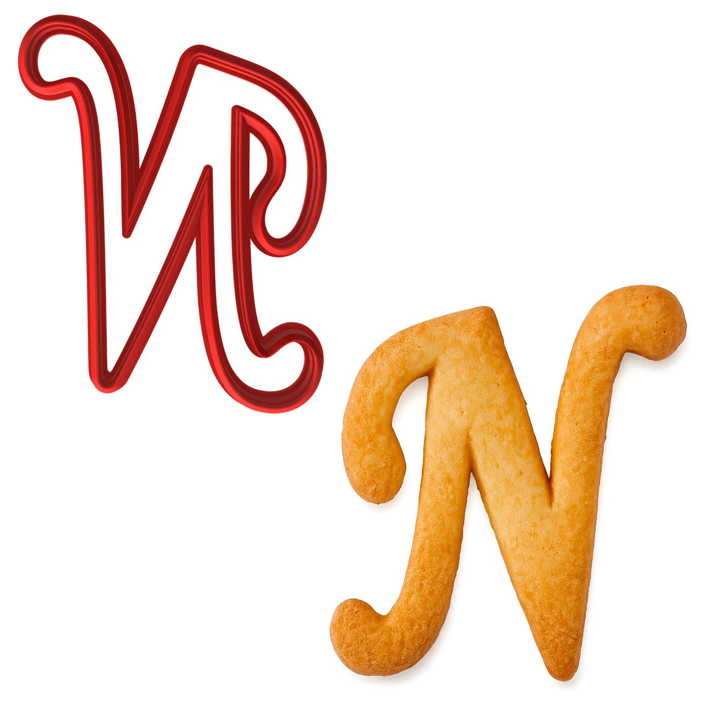 Fancy Cursive Letter Cookie Cutter - 4" Tall Alphabet Baking Mold (Random Color)