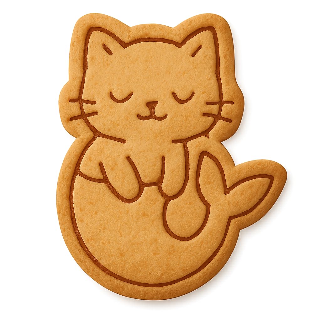 Mermaid Kitten Cookie Cutter - 2.8x4" Fun Baking Party Design