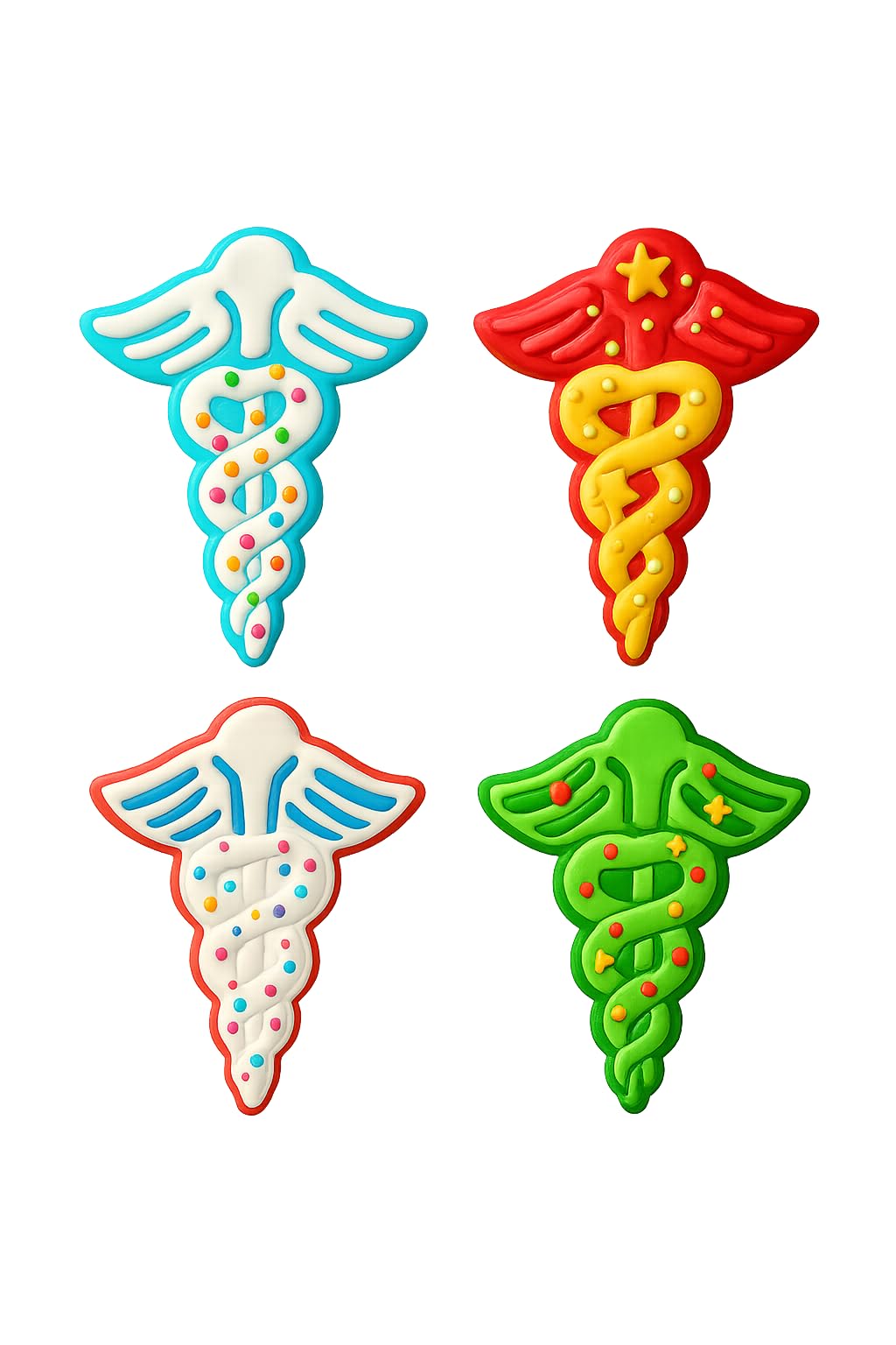 Mighty Gadget Medical Caduceus Cookie Cutter & Stamp - 4x2.5" Iconic Design for Med School Events (Random Color)