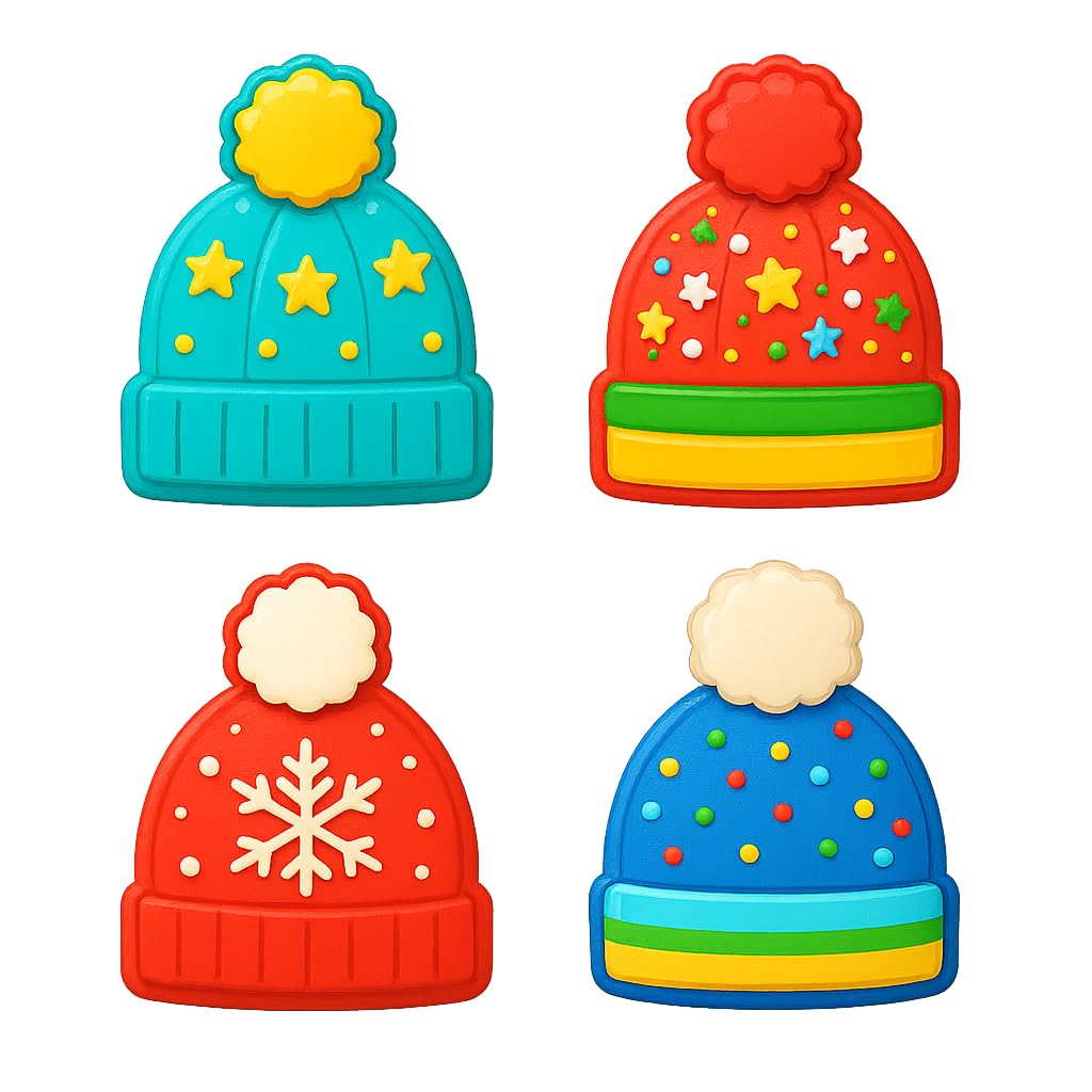 Pom Pom Beanie Cookie Cutter - 4x3.32" Fun Winter Baking for Kids