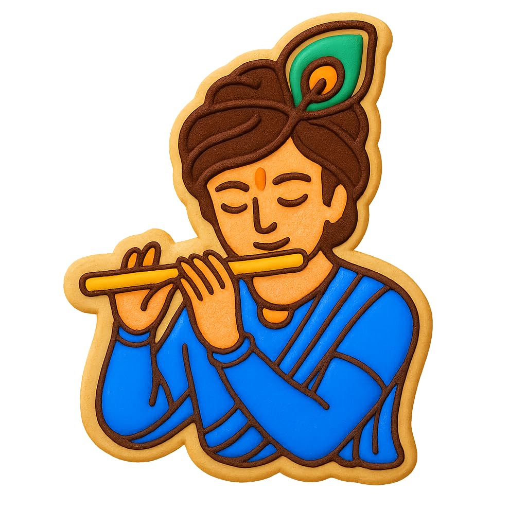 Krishna with Flute Cookie Cutter - 4x3" Artistic Baking Design