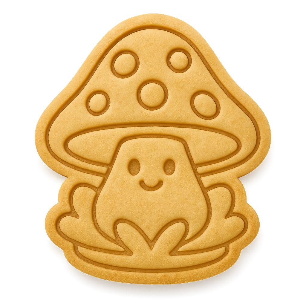 Kawaii Mushroom Man Cookie Cutter - 4x3.54" Fun Baking Design Kids
