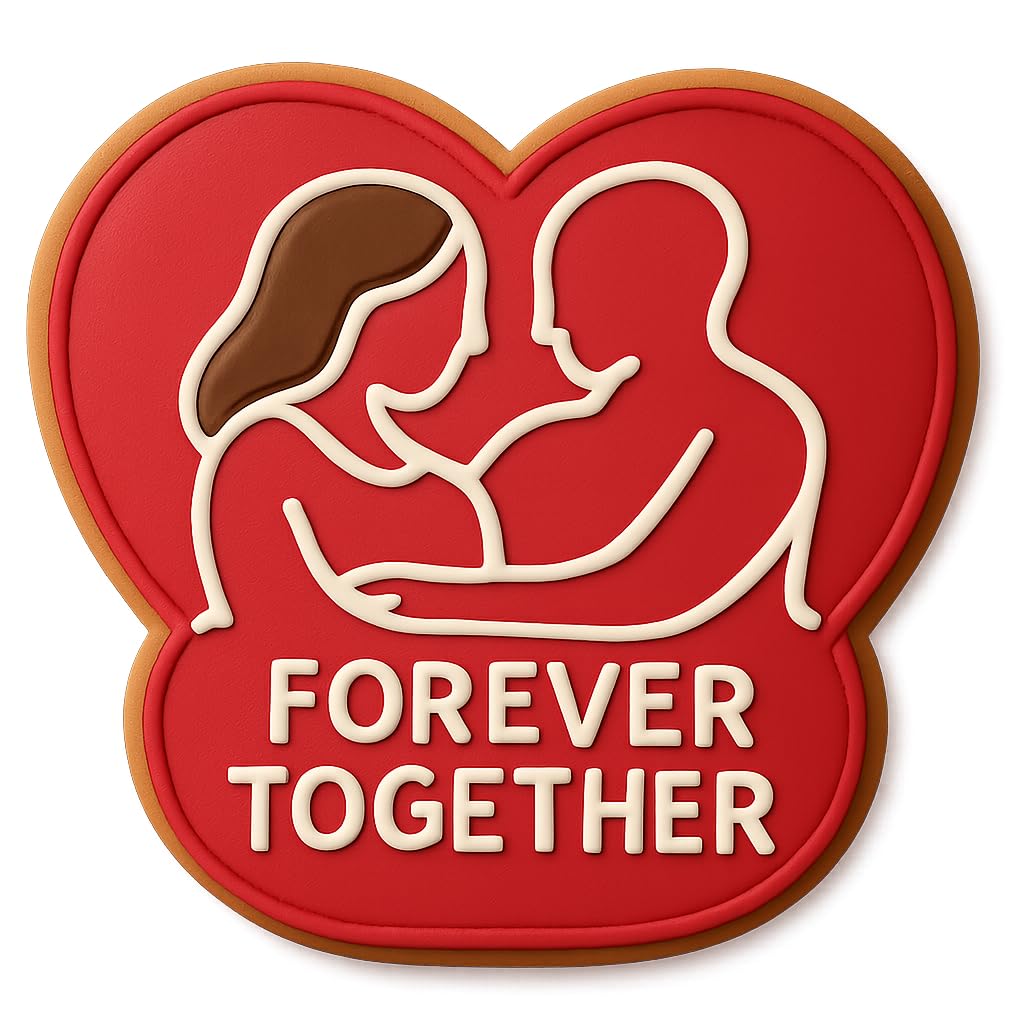 Forever Together Heart Cookie Cutter - 4x3.7" Romantic Baking Design