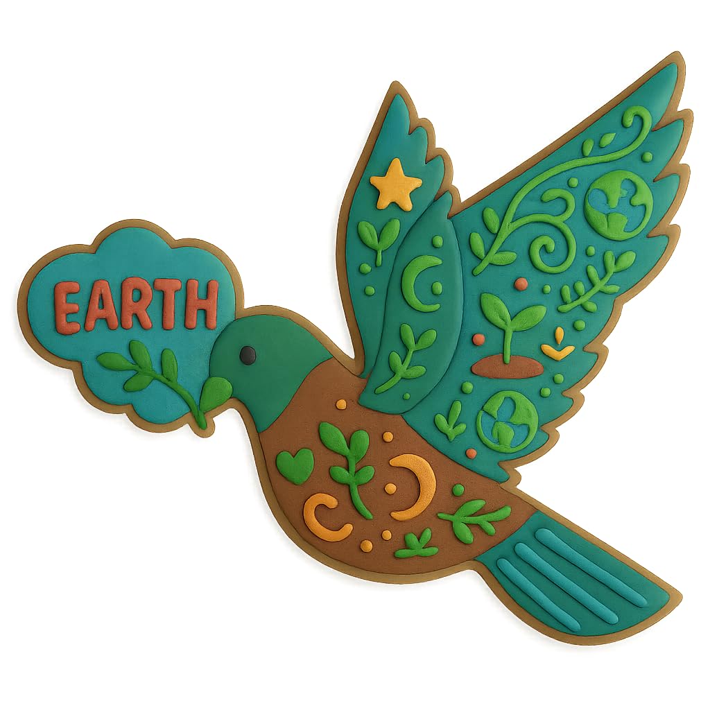 Dove with Olive Branch Cookie Cutter - 4.75x4 Inches, Symbol of Peace and Hope for Baking