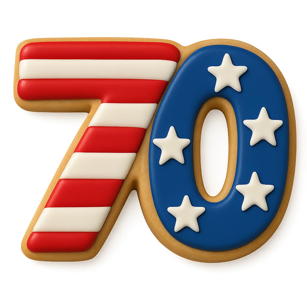 Number 70 Cookie Cutter (3x4") - Made in USA by Mighty Gadget - Perfect for 70th Birthdays and Anniversaries