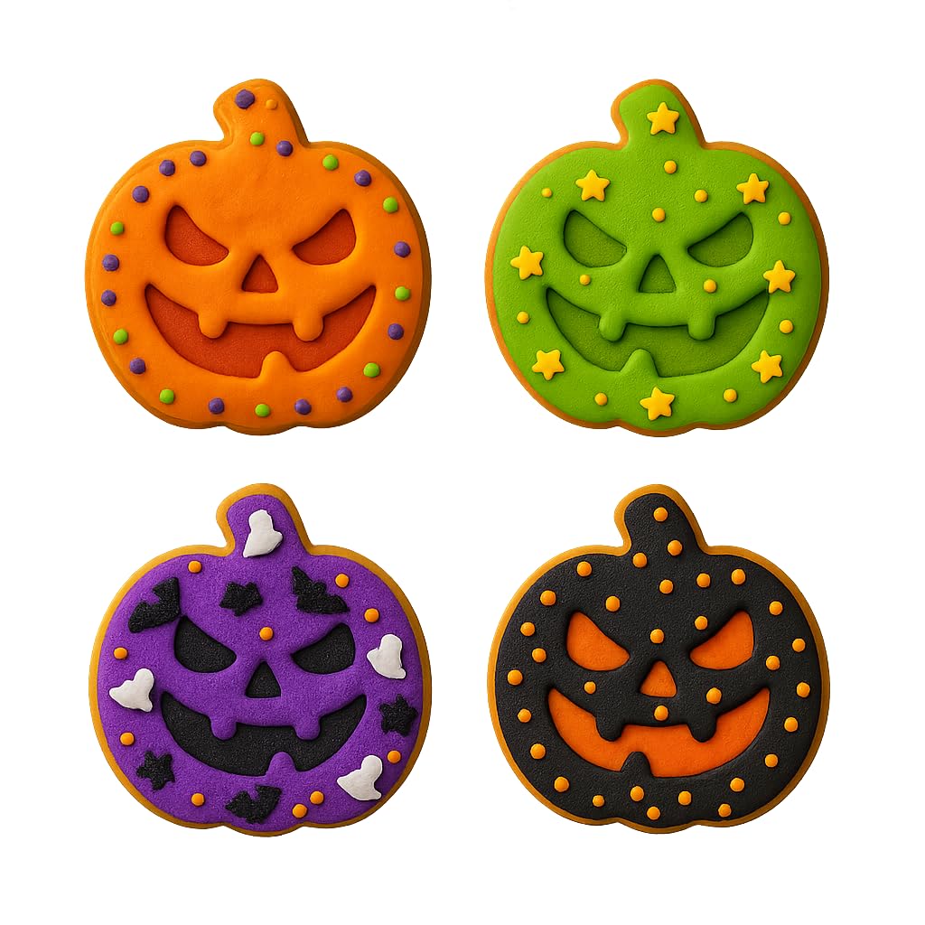 Mighty Gadget Jack-O'-Lantern Cookie Cutter & Stamp - 4x3.6" Spooky Design for Halloween Treats (Random Color)