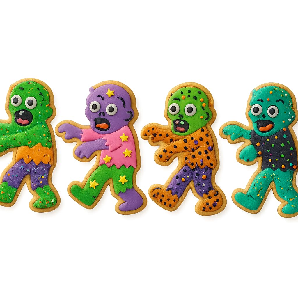 Mighty Gadget Zombie Man Cookie Cutter & Stamp - 4x2.8" Spooky Design for Halloween Baking (Random Color)