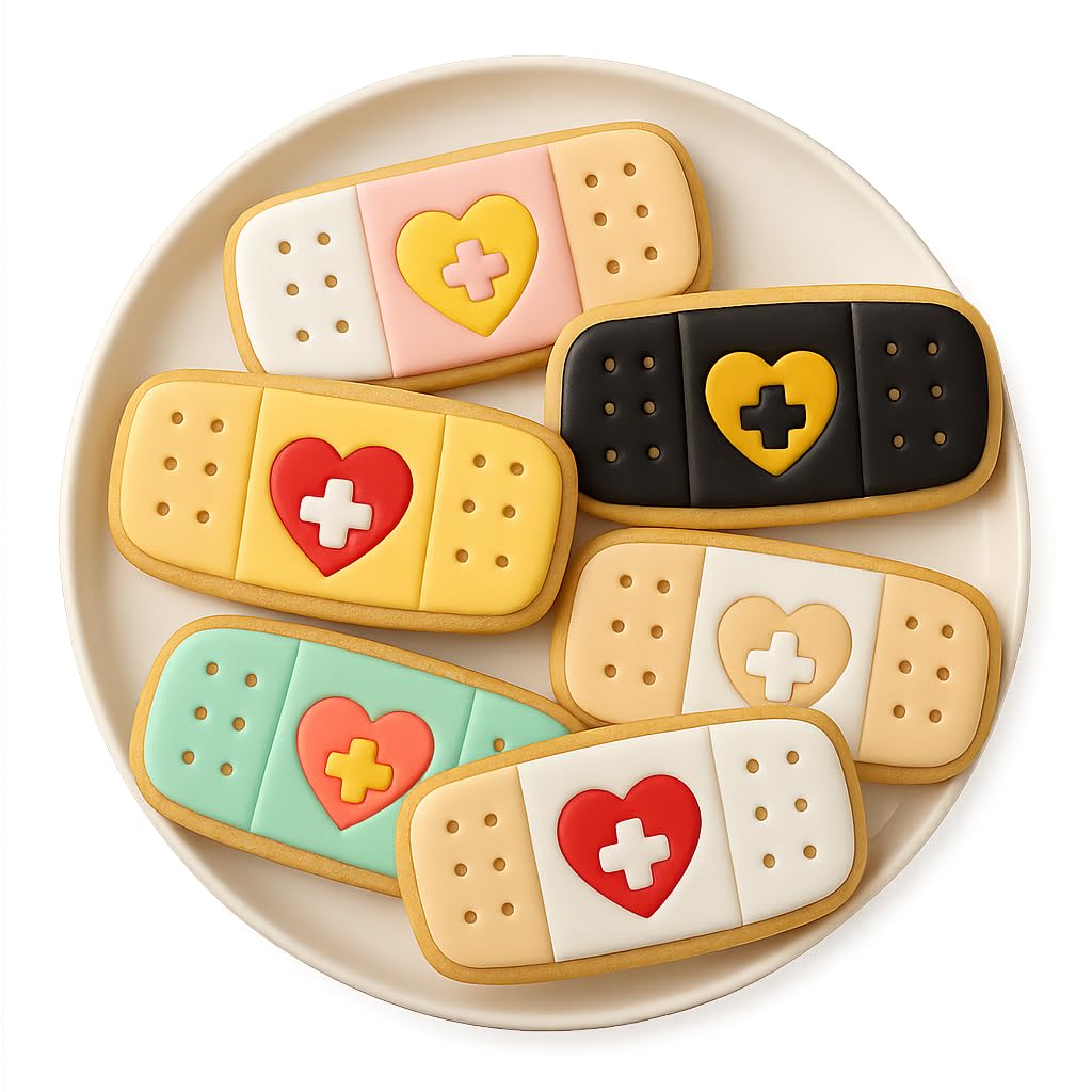 Mighty Gadget Bandage Cookie Cutter & Stamp - 4x1.75 Inches, Fun First-Aid Baking Tool