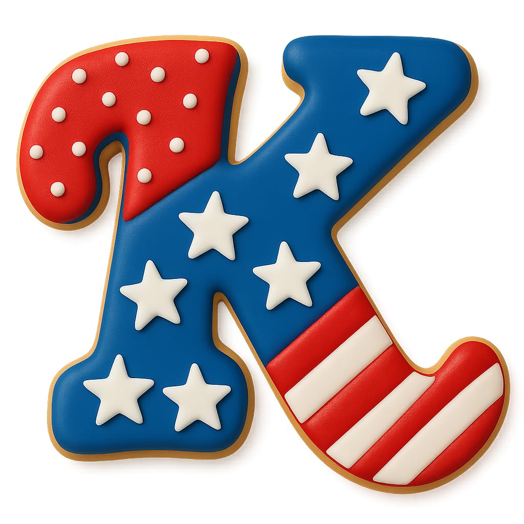 Mighty Gadget Cursive Letter K Cookie Cutter (Random Color) – 4 x 3.21 Inch Script Alphabet Shape for Monogram and Name Cookies