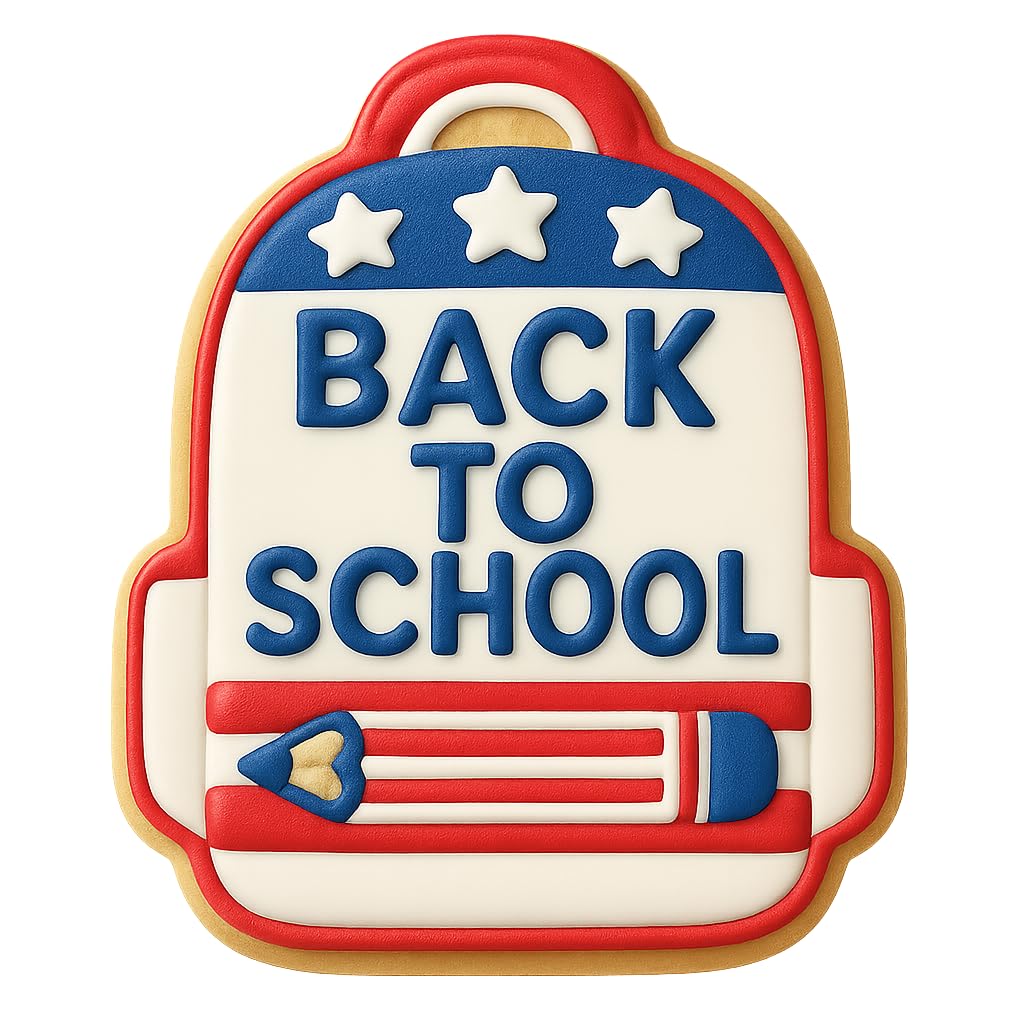 Mighty Gadget Back to School Backpack Cookie Cutter & Stamp - 4x3.2" Fun Design for Kids Baking & School Parties (Random Color)