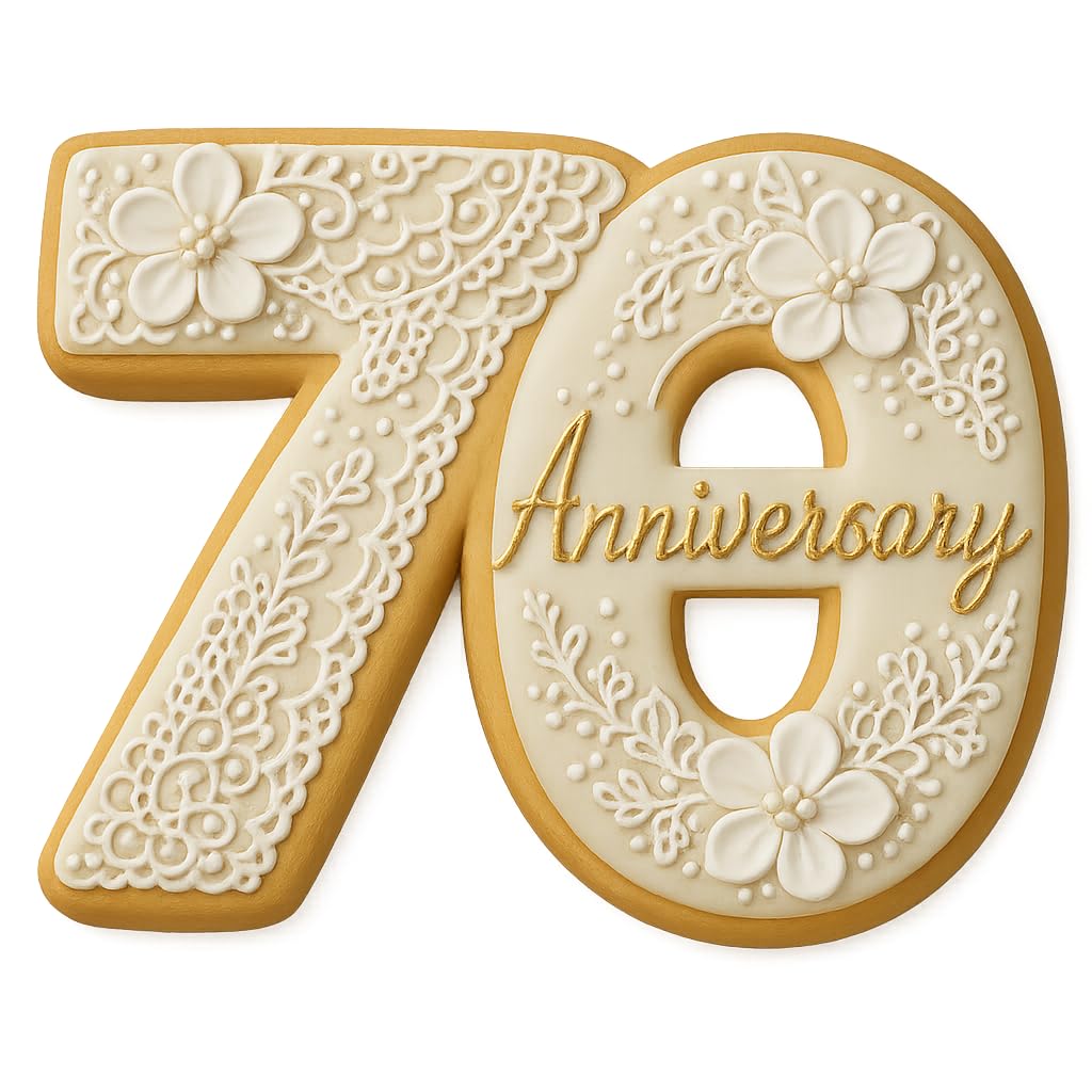 Number 70 Cookie Cutter (3x4") - Made in USA by Mighty Gadget - Perfect for 70th Birthdays and Anniversaries
