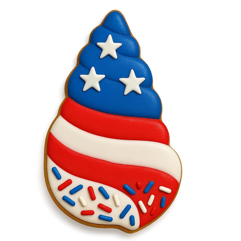 Swirled Seashell Cookie Cutter & Stamp 4x2" for Baking Fondant Clay Embosser