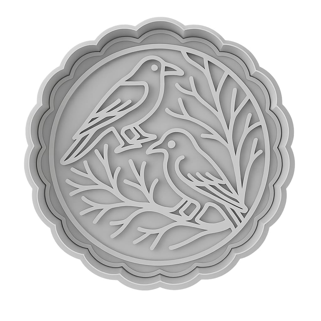 Mighty Gadget Raven and Tree Cookie Cutter & Stamp - 4x4" Intricate Pattern for Nature Enthusiasts (Random Color)