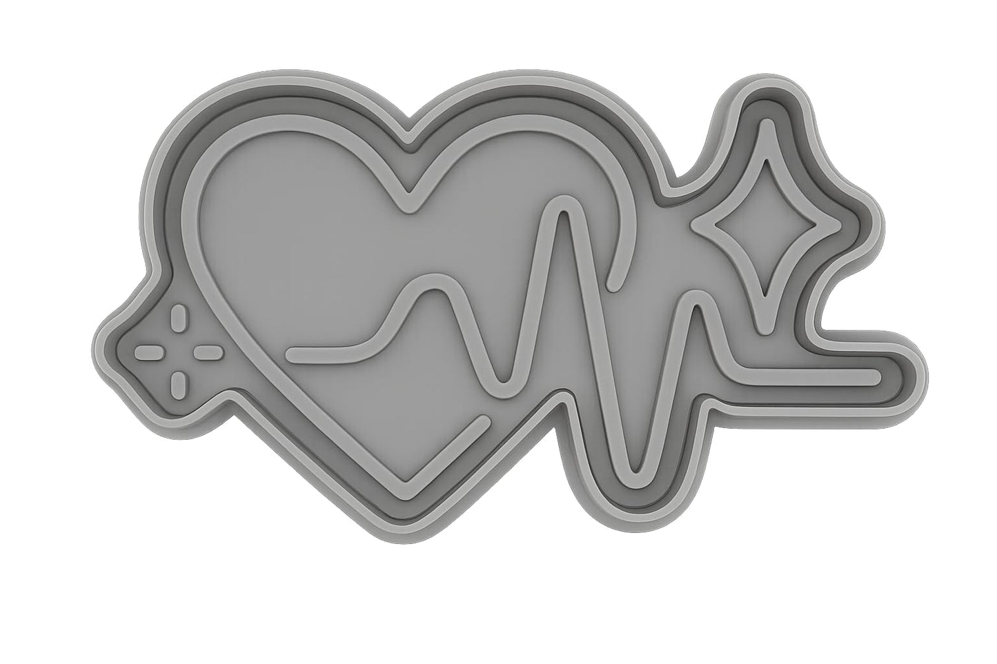 Glistening Heartbeat Cookie Cutter - 4x2.7" Premium Kitchen Party Tool