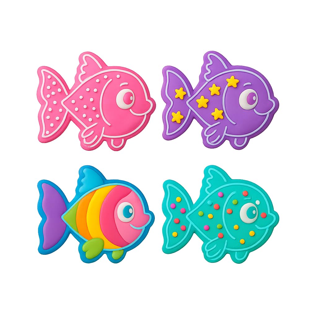 Happy Goldfish Cookie Cutter & Stamp 4x3.4" for Baking Fondant Clay Embosser
