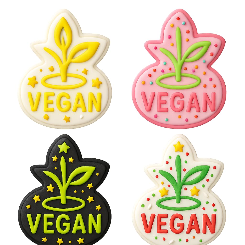 Mighty Gadget Vegan Leaf Cookie Cutter & Stamp - 4x3.28" Nature-Inspired Design for Plant-Based Baking (Random Color)